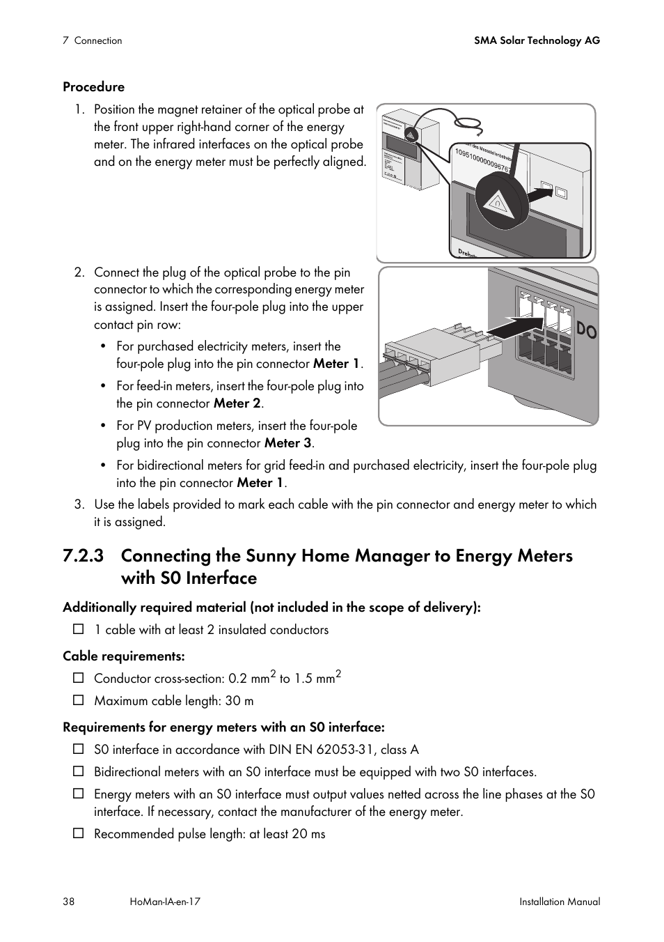 Interface | SMA SUNNY HOME MANAGER Installation User Manual | Page 38 / 77