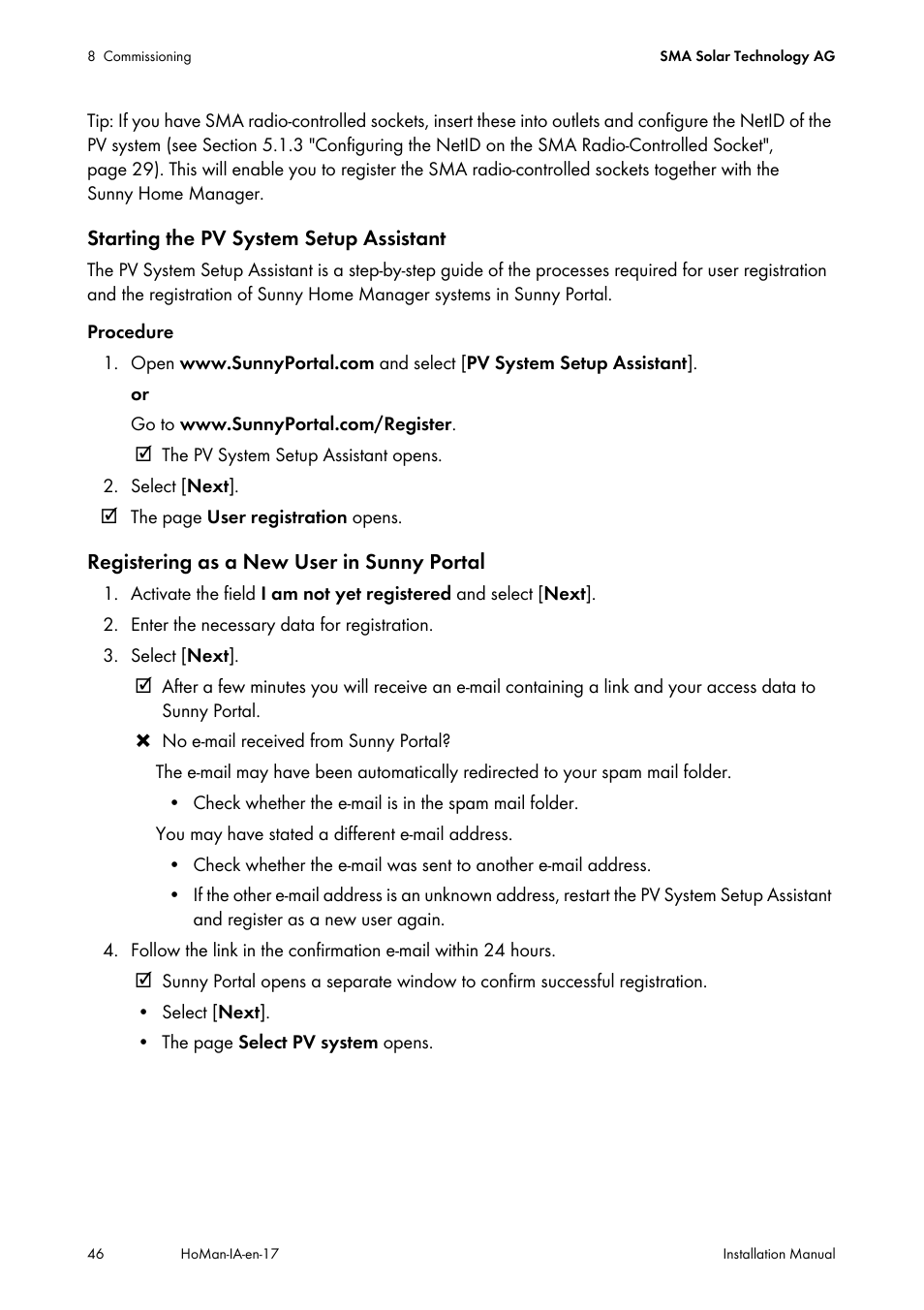 SMA SUNNY HOME MANAGER Installation User Manual | Page 46 / 77