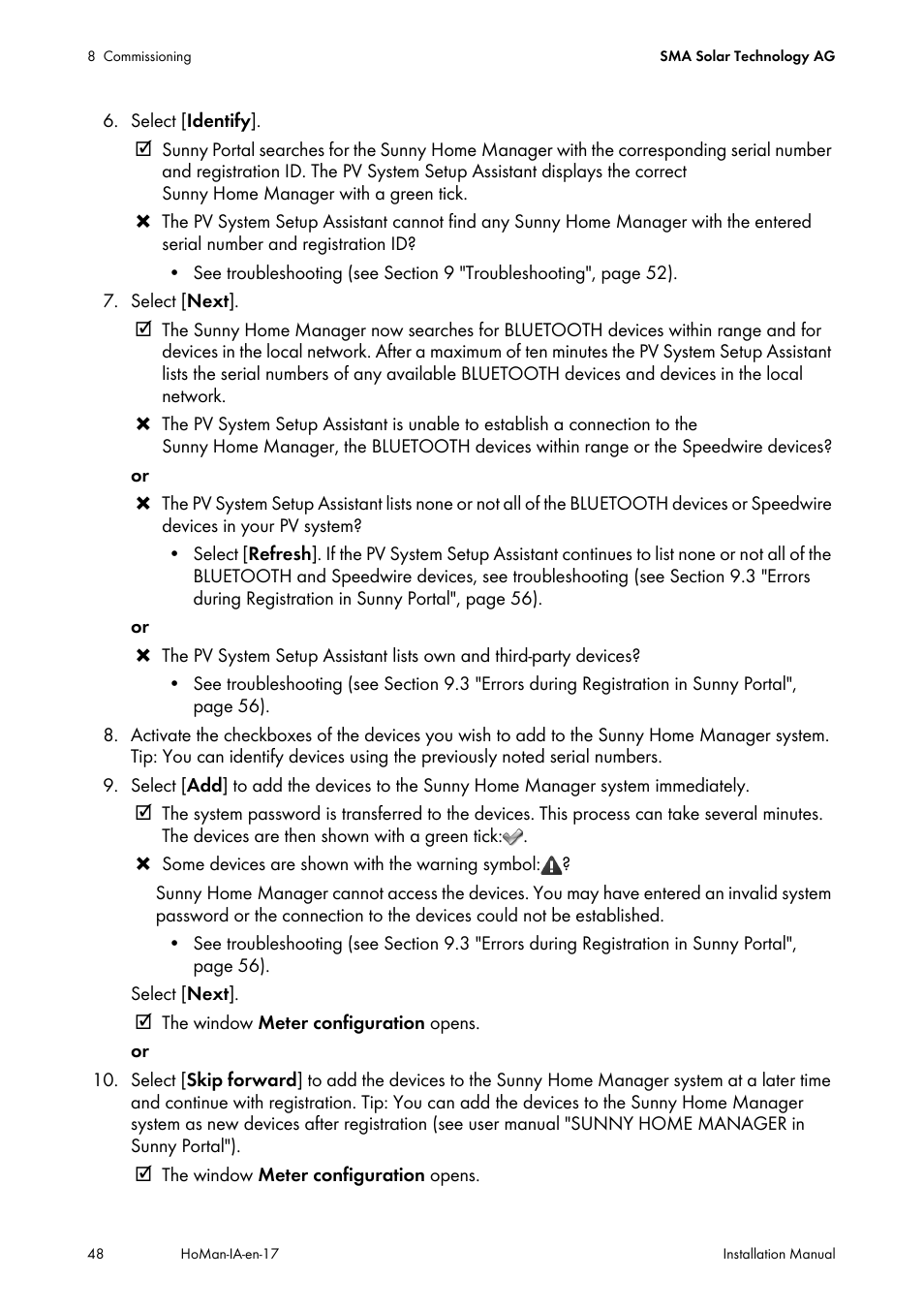 SMA SUNNY HOME MANAGER Installation User Manual | Page 48 / 77
