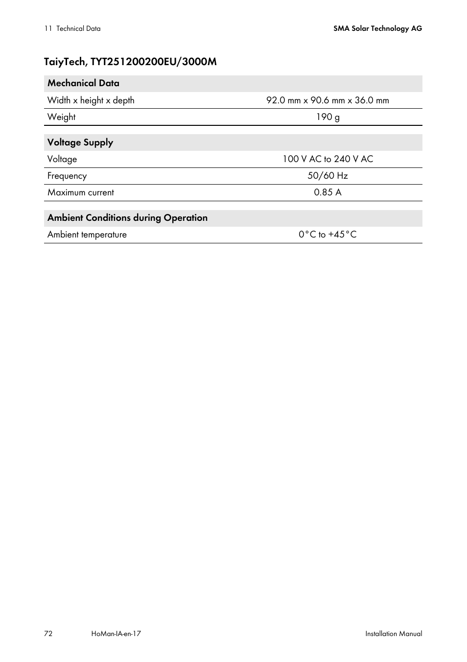 SMA SUNNY HOME MANAGER Installation User Manual | Page 72 / 77