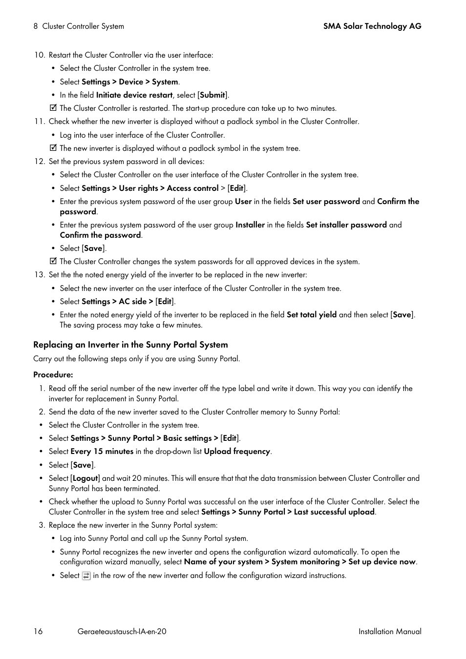 SMA Replacement of SMA Devices in Systems with SMA User Manual | Page 16 / 32