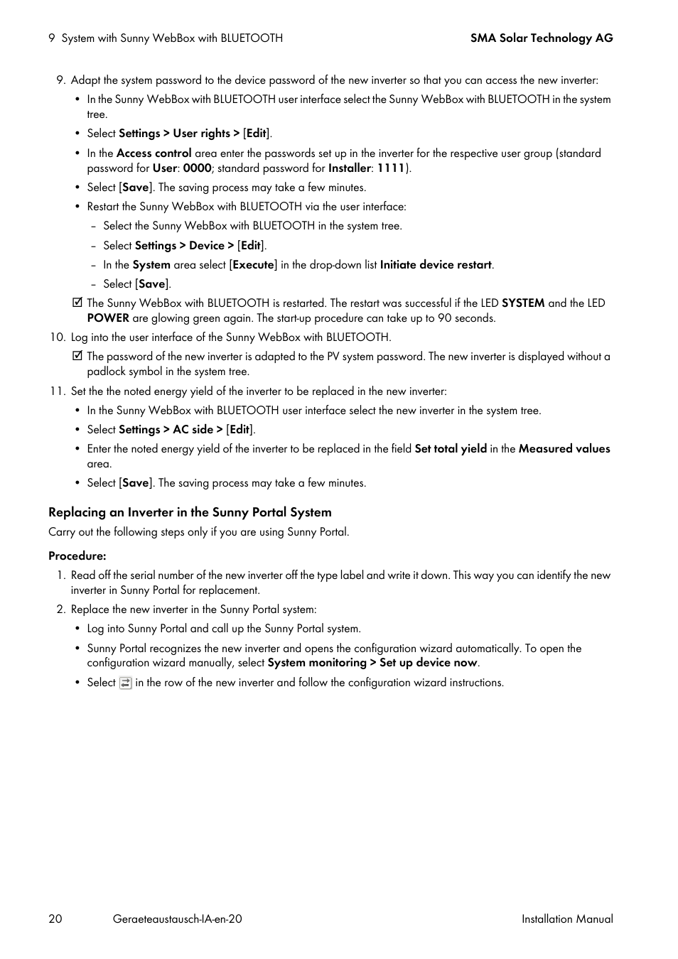 SMA Replacement of SMA Devices in Systems with SMA User Manual | Page 20 / 32