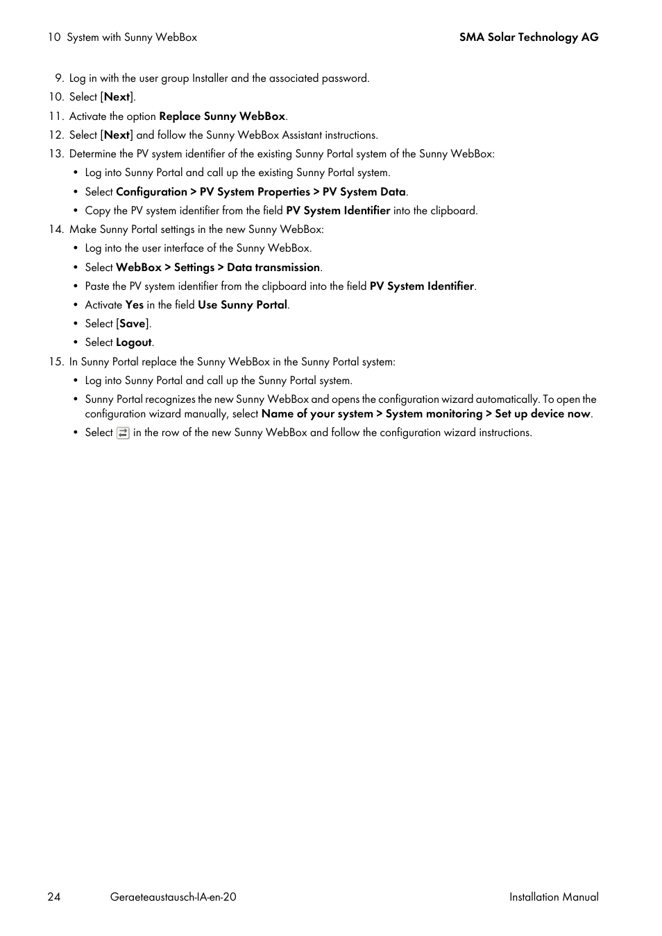 SMA Replacement of SMA Devices in Systems with SMA User Manual | Page 24 / 32