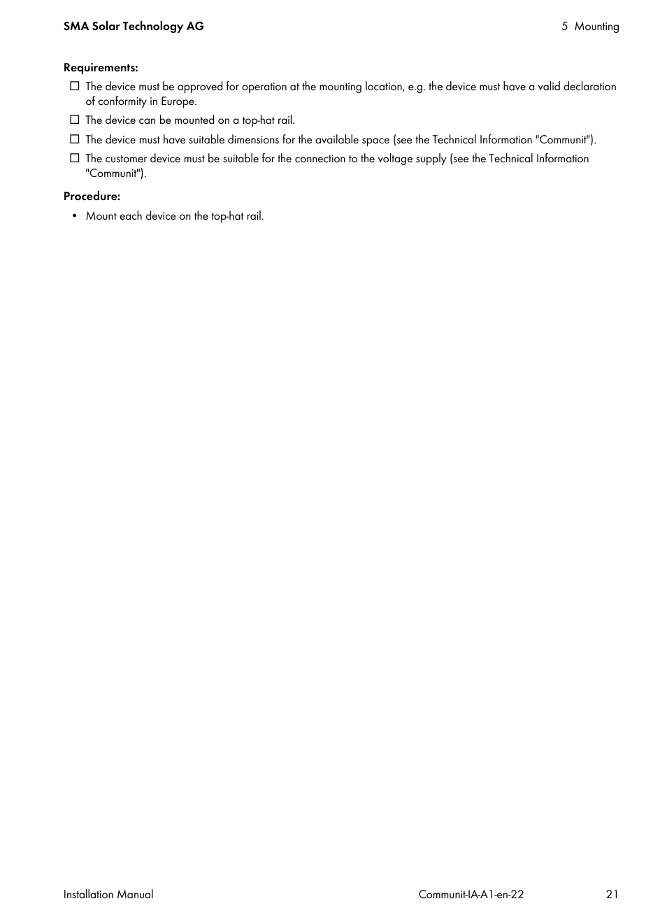 SMA Communit-10 User Manual | Page 21 / 44