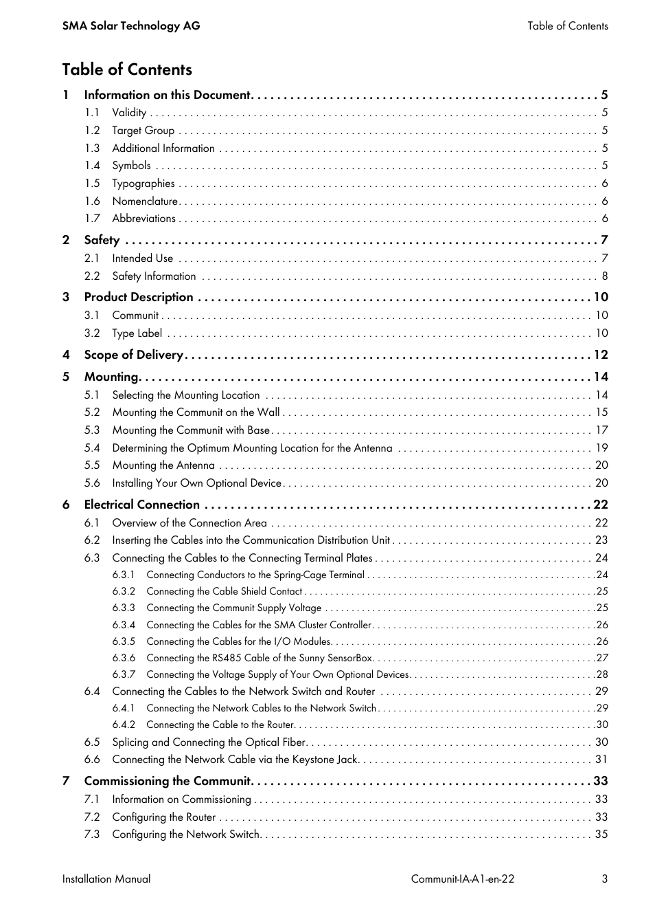 SMA Communit-10 User Manual | Page 3 / 44