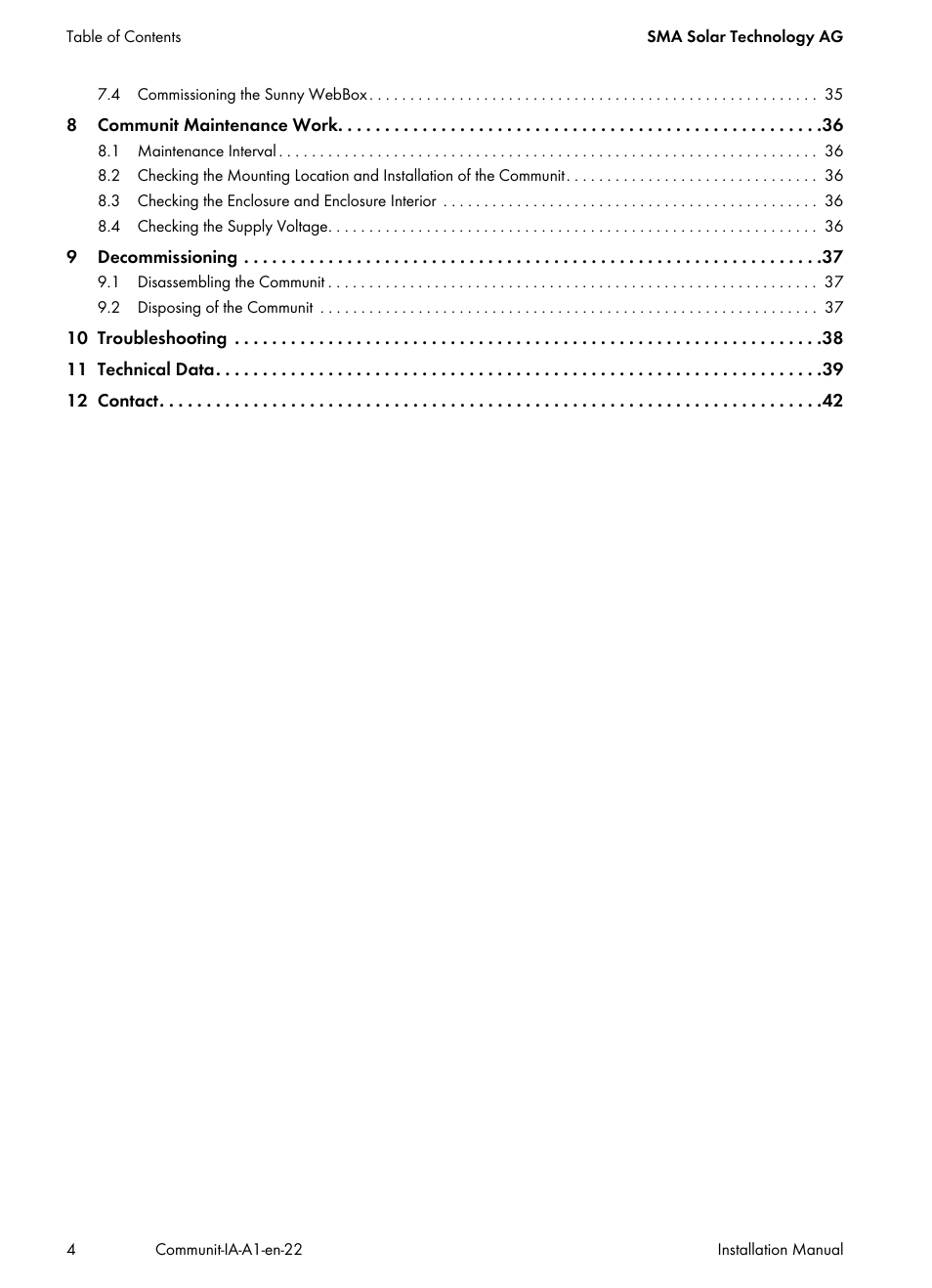 SMA Communit-10 User Manual | Page 4 / 44