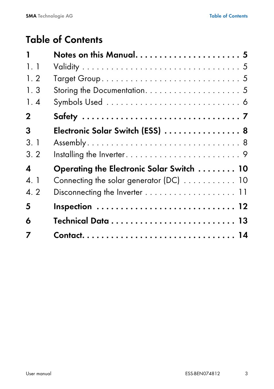SMA ESS User Manual | Page 3 / 16