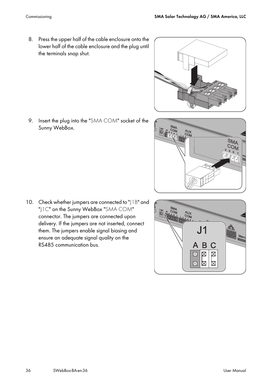 SMA SUNNY WEBBOX User Manual | Page 36 / 94
