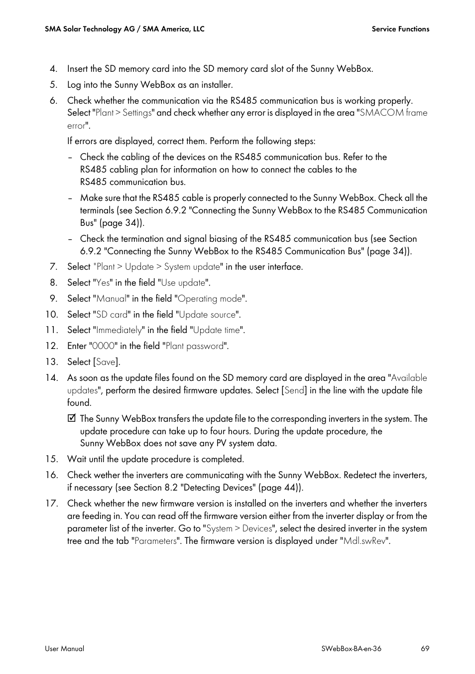 SMA SUNNY WEBBOX User Manual | Page 69 / 94