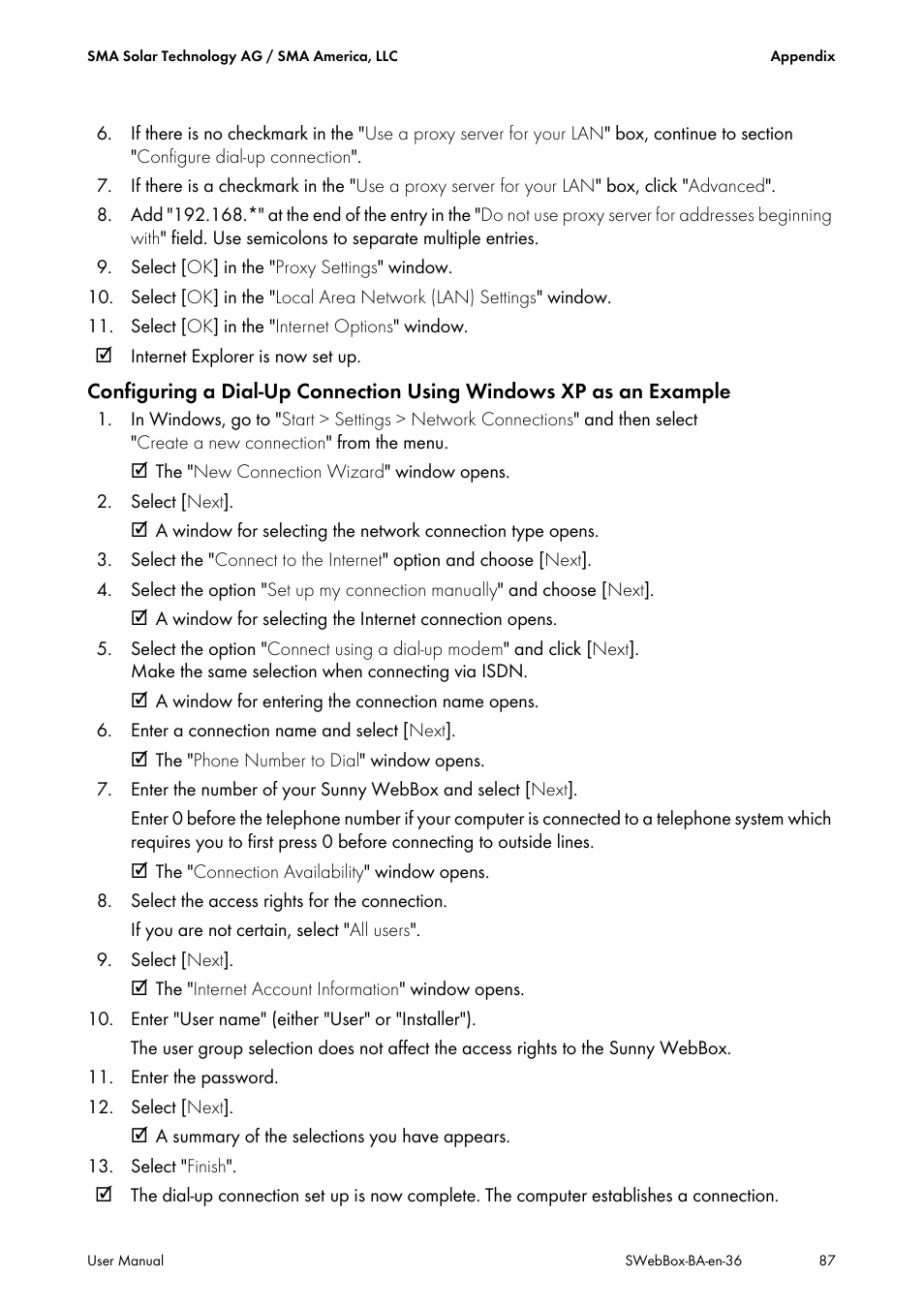 SMA SUNNY WEBBOX User Manual | Page 87 / 94