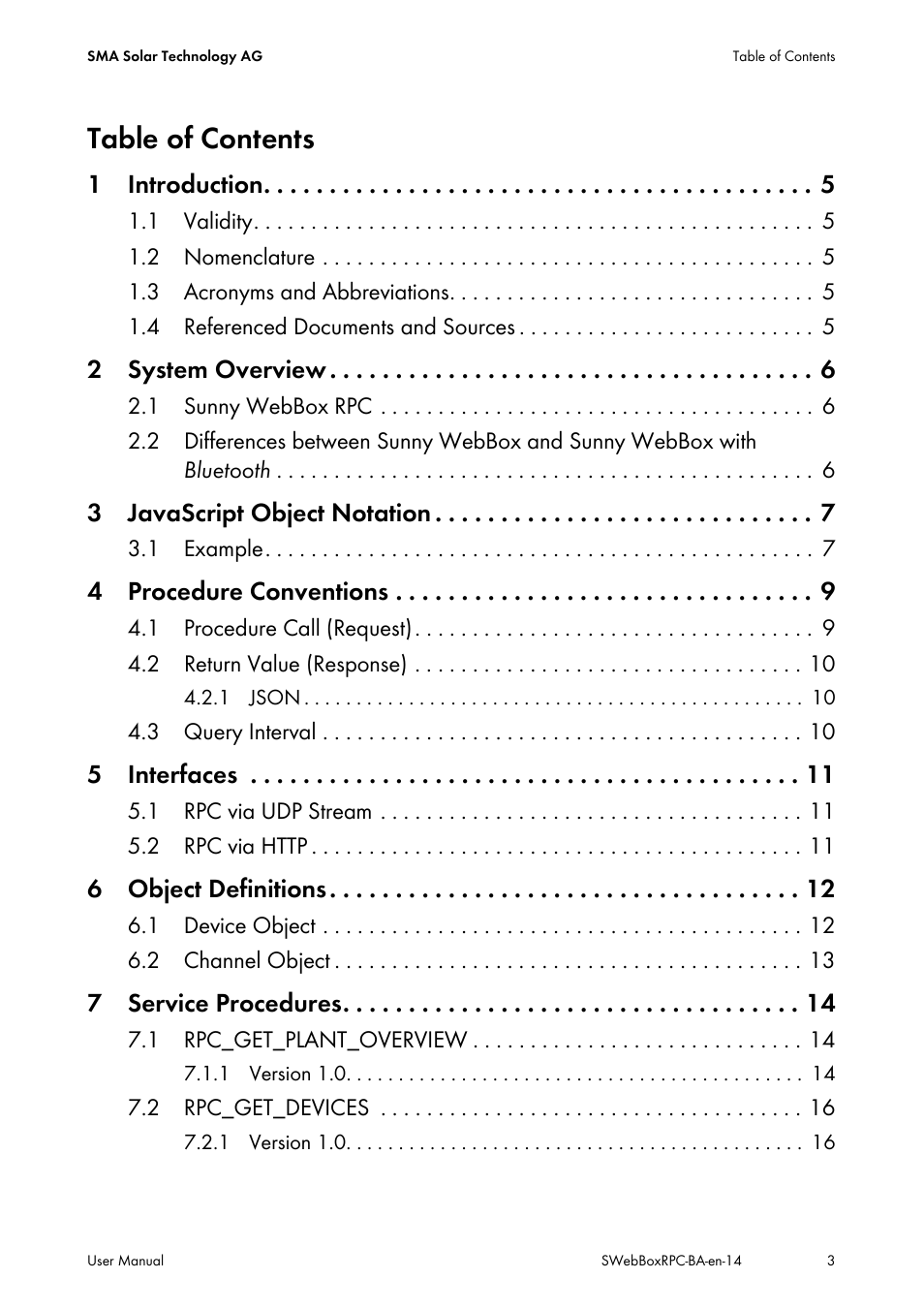 SMA SUNNY WEBBOX RPC User Manual | Page 3 / 35