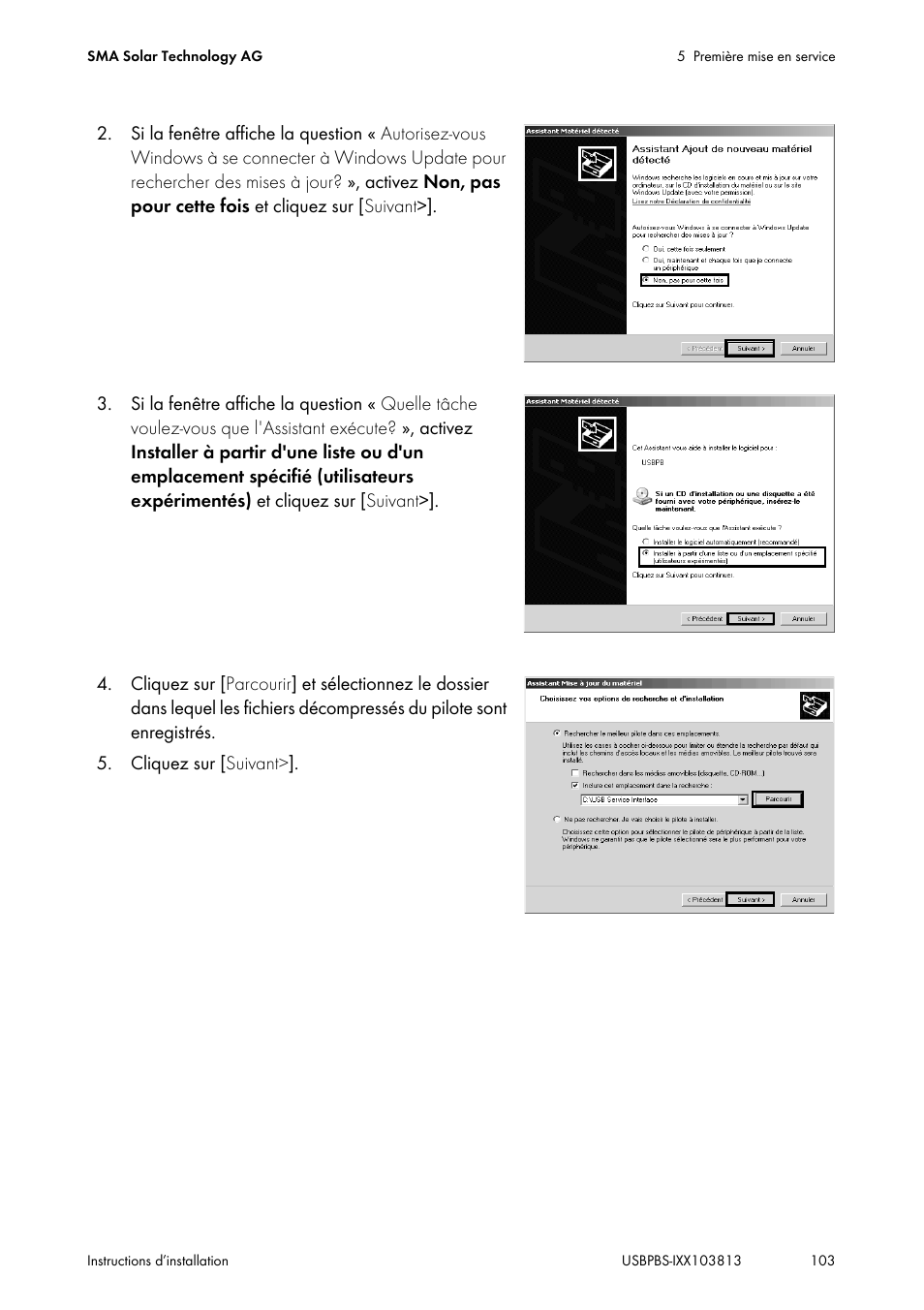 SMA USB-Service-Interface User Manual | Page 103 / 160