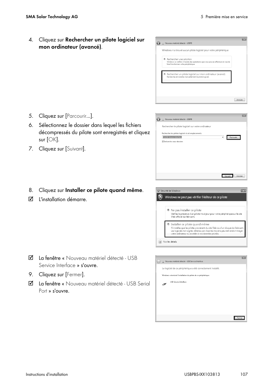 SMA USB-Service-Interface User Manual | Page 107 / 160