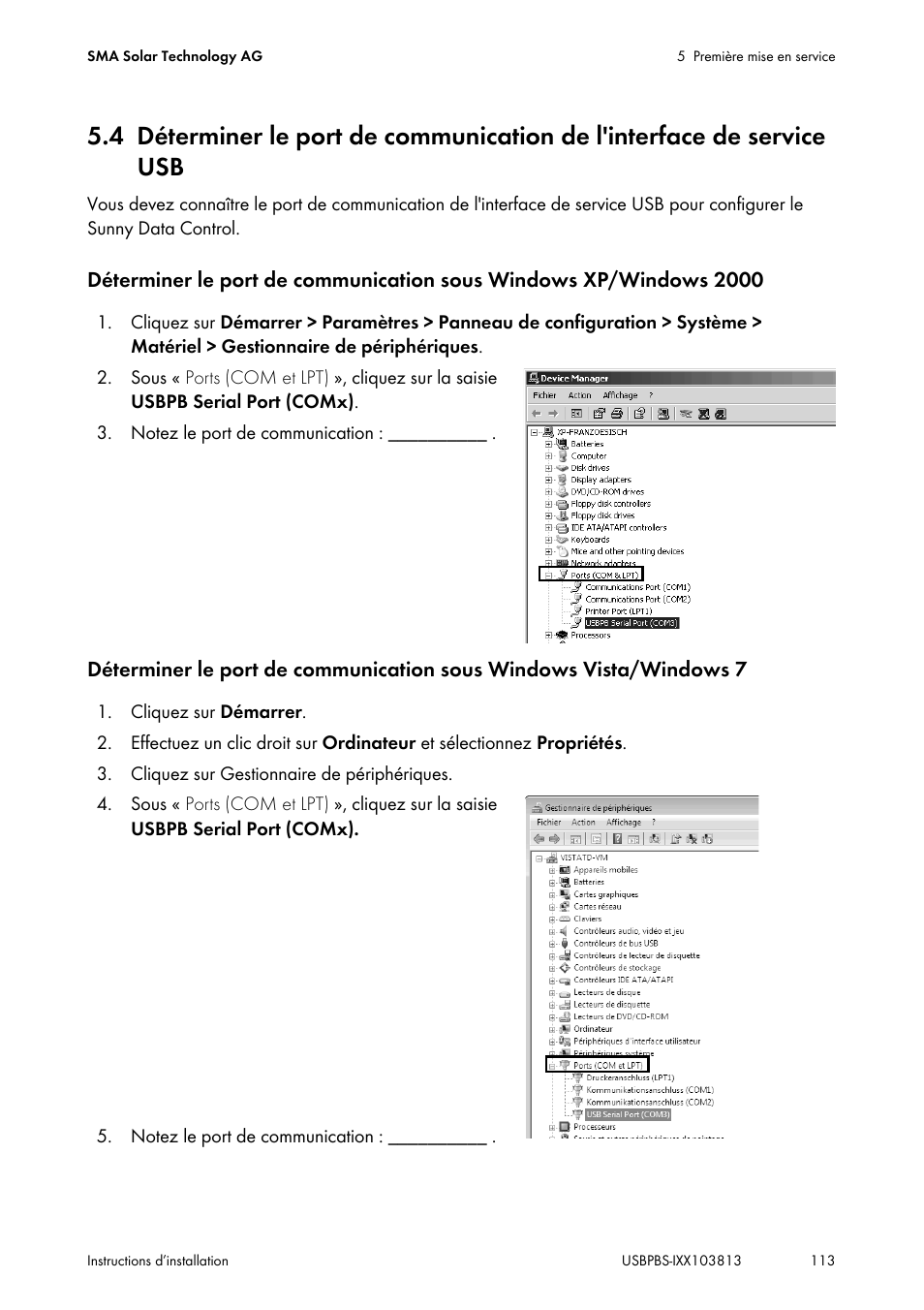 Service usb | SMA USB-Service-Interface User Manual | Page 113 / 160
