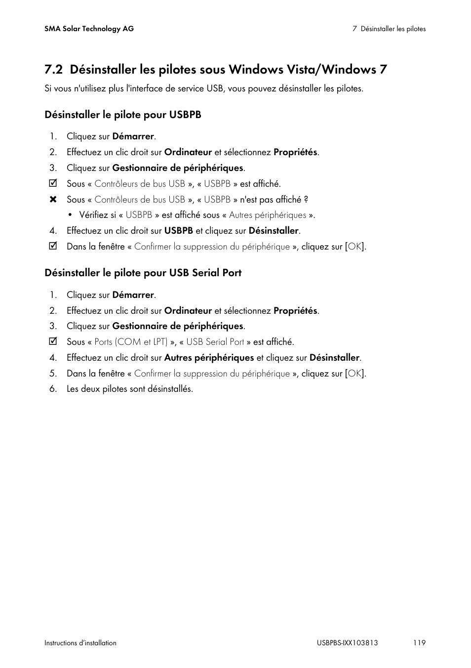 SMA USB-Service-Interface User Manual | Page 119 / 160