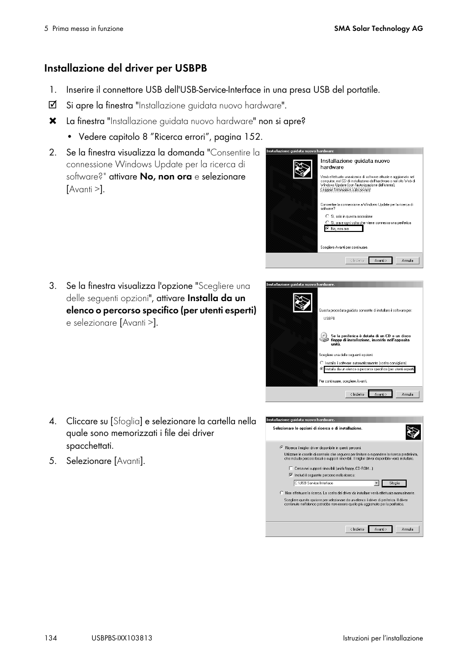 SMA USB-Service-Interface User Manual | Page 134 / 160