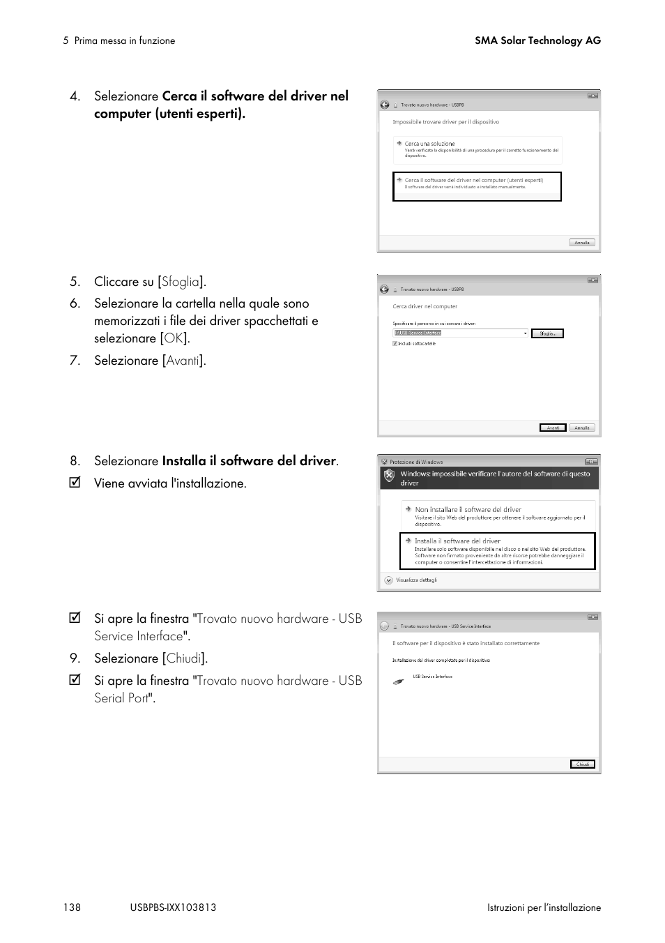 SMA USB-Service-Interface User Manual | Page 138 / 160