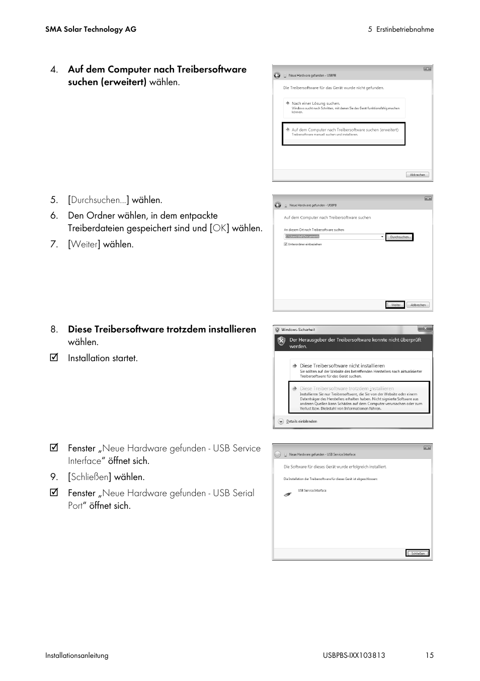 SMA USB-Service-Interface User Manual | Page 15 / 160