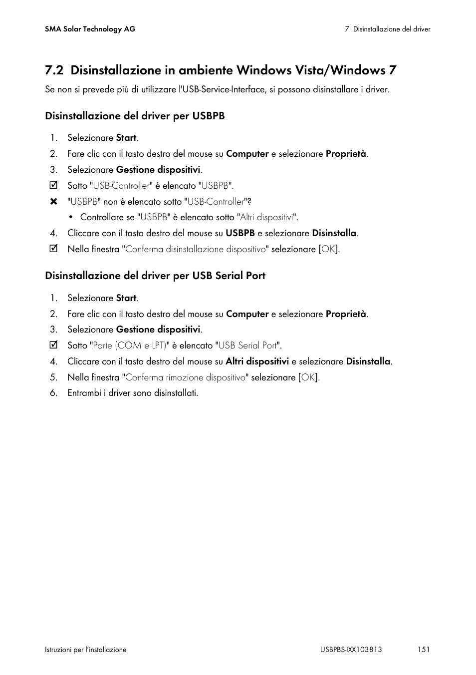 SMA USB-Service-Interface User Manual | Page 151 / 160
