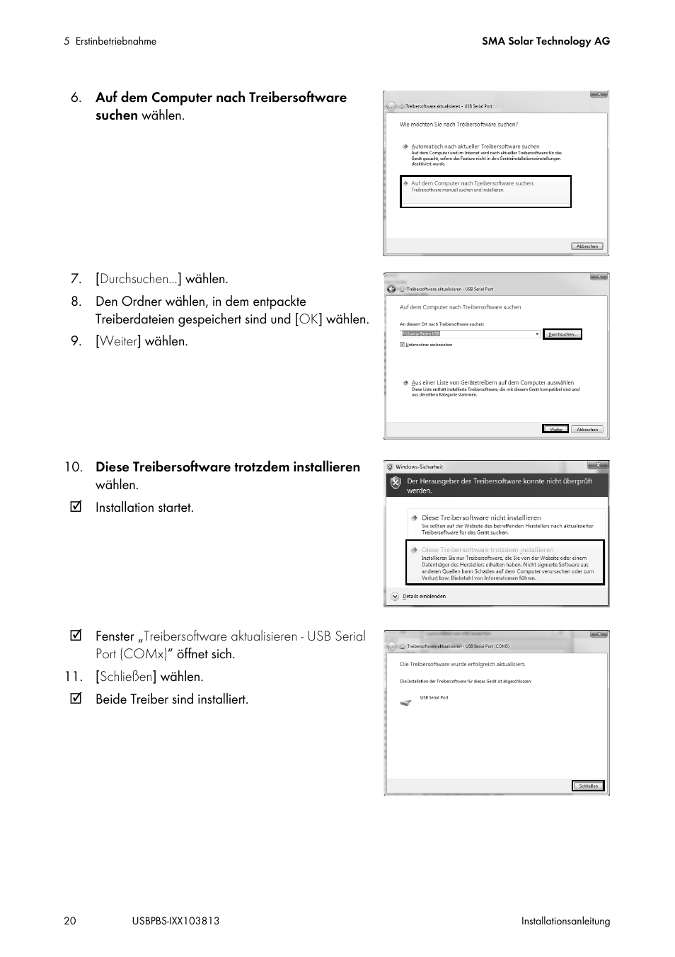 SMA USB-Service-Interface User Manual | Page 20 / 160