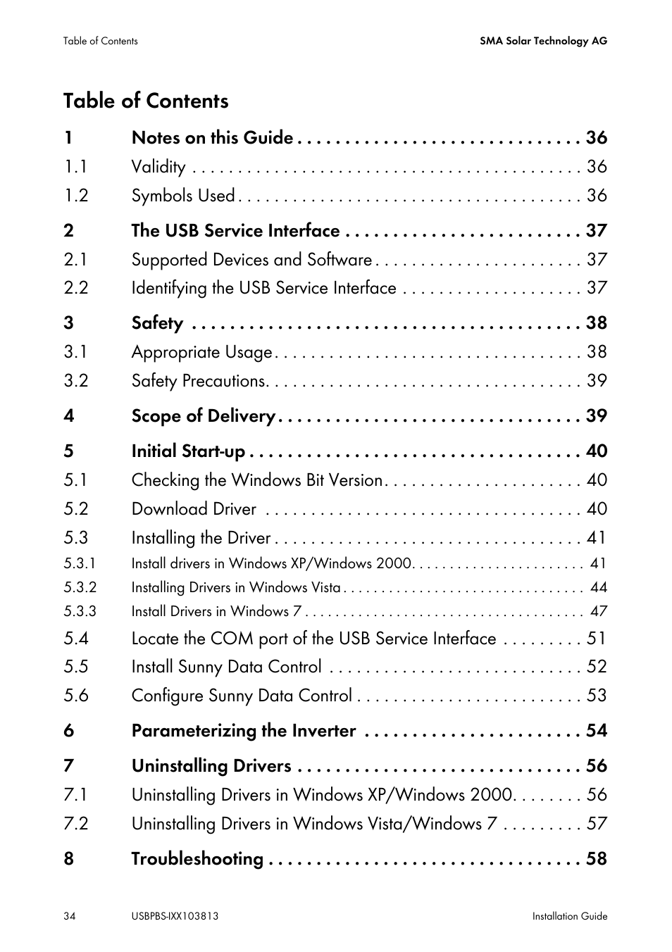 SMA USB-Service-Interface User Manual | Page 34 / 160