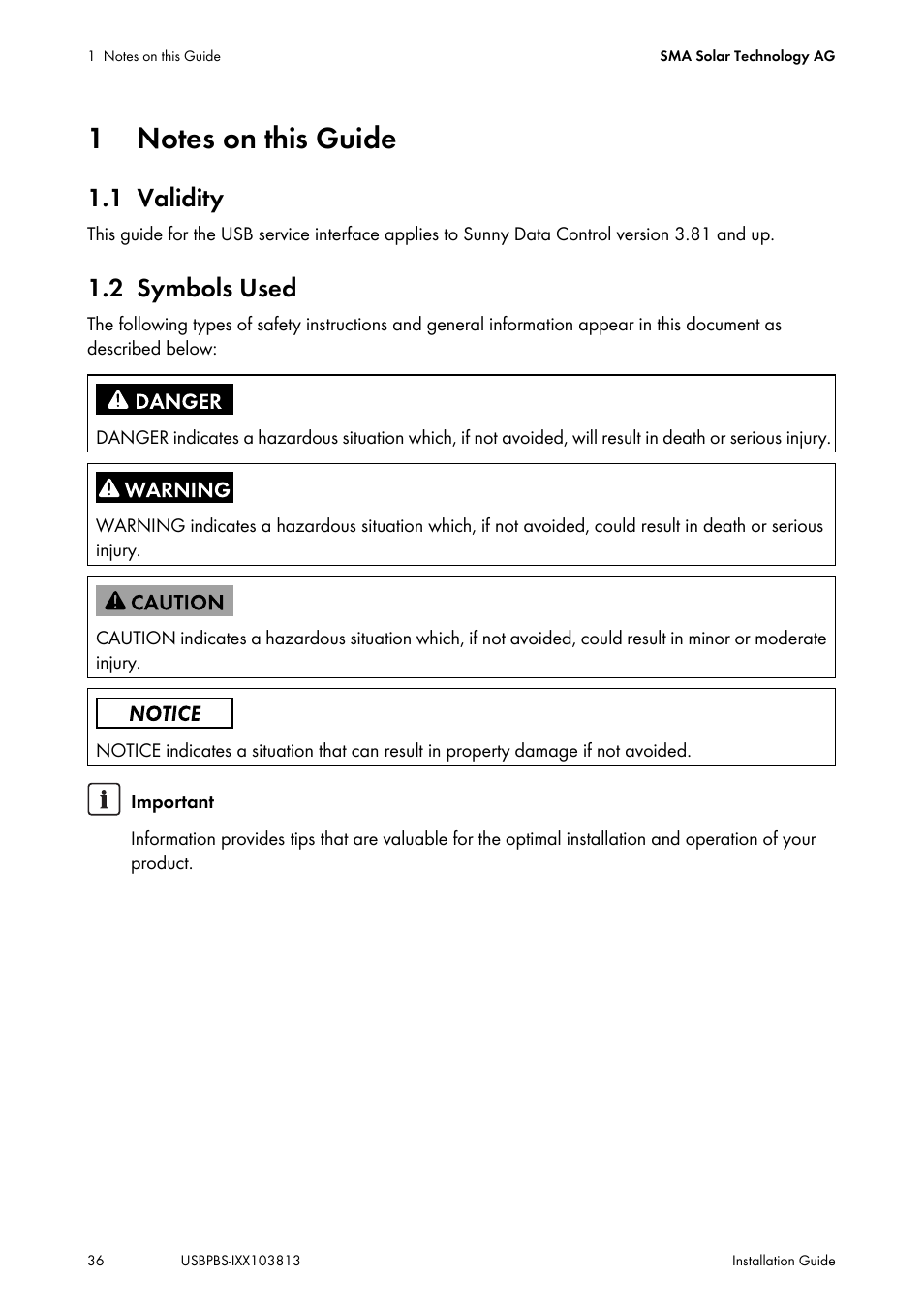 SMA USB-Service-Interface User Manual | Page 36 / 160
