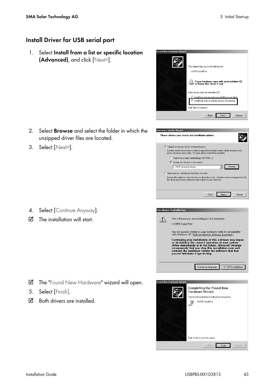 SMA USB-Service-Interface User Manual | Page 43 / 160