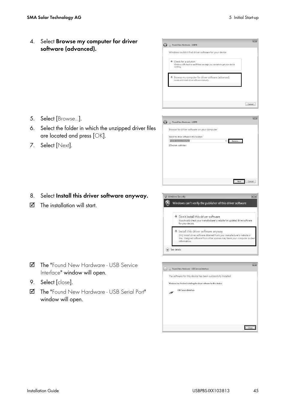 SMA USB-Service-Interface User Manual | Page 45 / 160