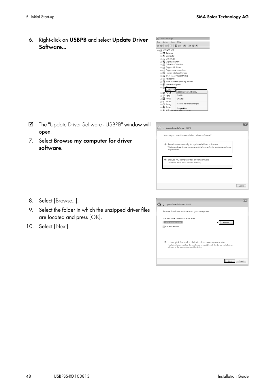 SMA USB-Service-Interface User Manual | Page 48 / 160
