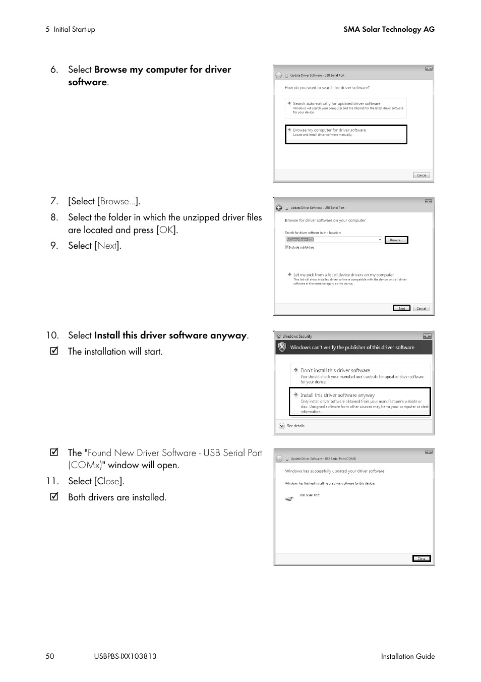 SMA USB-Service-Interface User Manual | Page 50 / 160