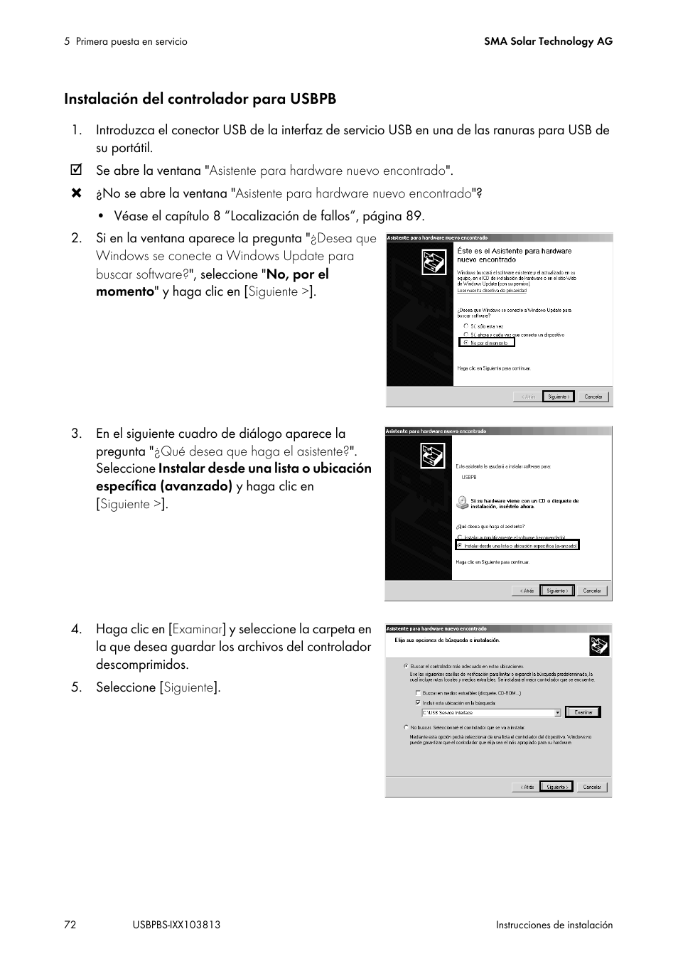 SMA USB-Service-Interface User Manual | Page 72 / 160