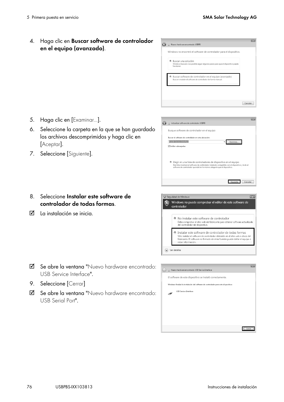 SMA USB-Service-Interface User Manual | Page 76 / 160