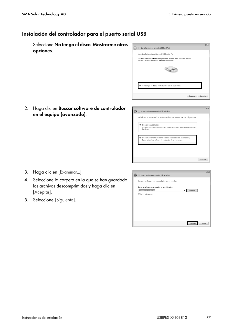 SMA USB-Service-Interface User Manual | Page 77 / 160