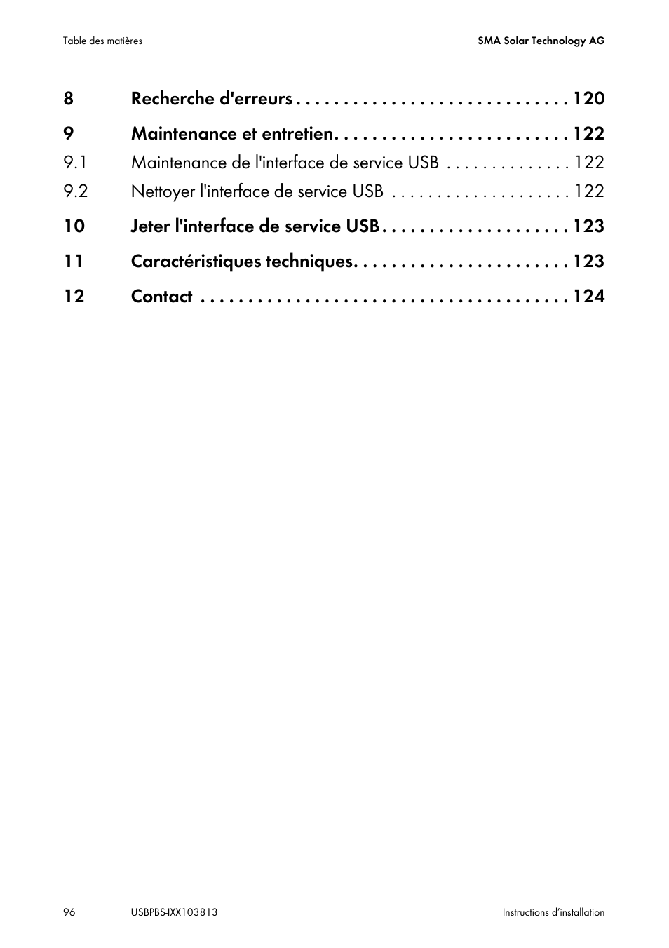 SMA USB-Service-Interface User Manual | Page 96 / 160