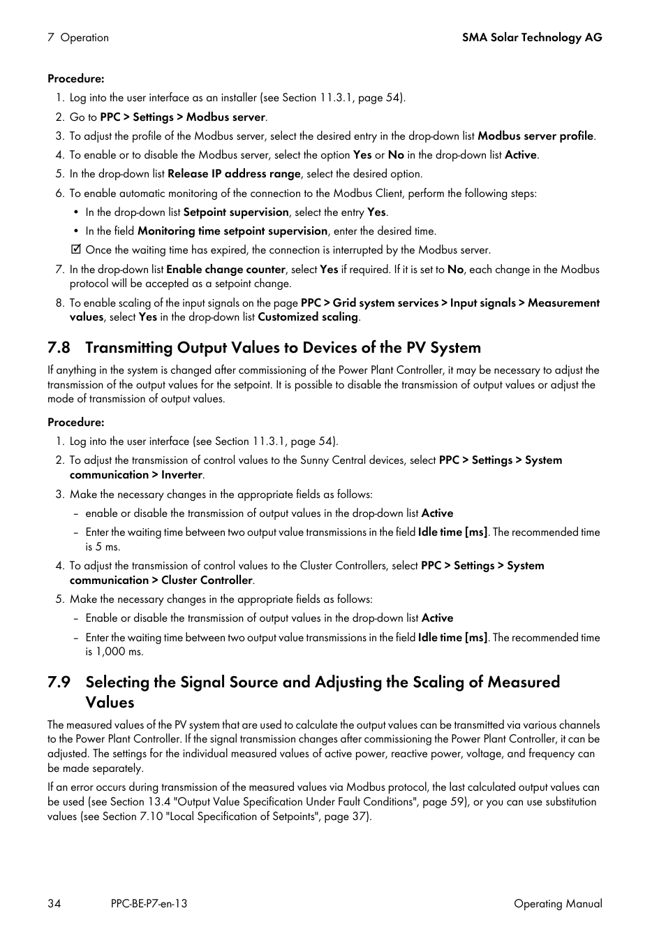 SMA POWER PLANT CONTROLLER User Manual | Page 34 / 64