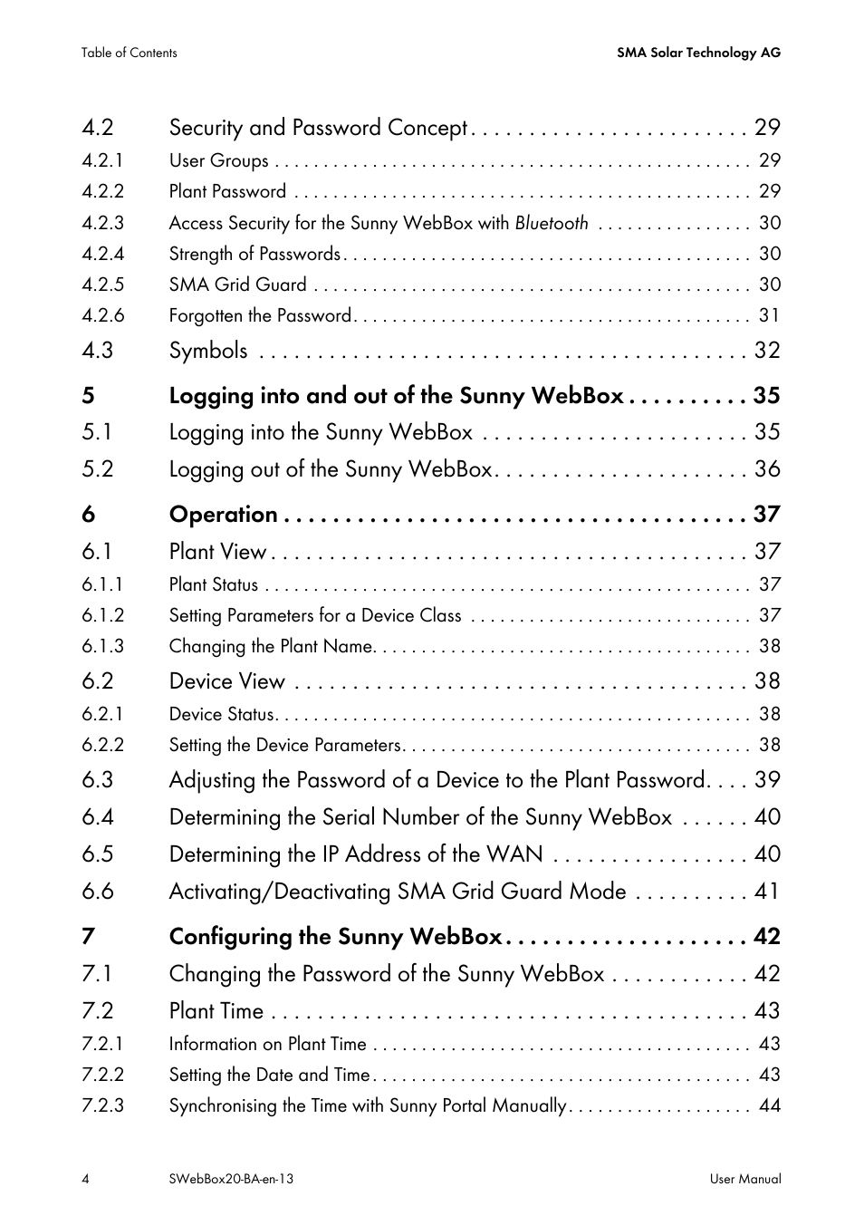 SMA WEBBOX-BT-20 User Manual | Page 4 / 88