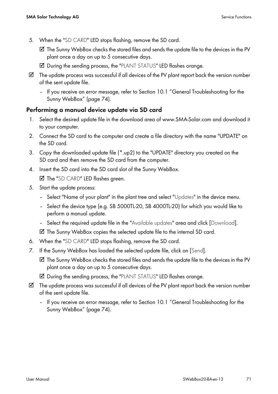 SMA WEBBOX-BT-20 User Manual | Page 71 / 88