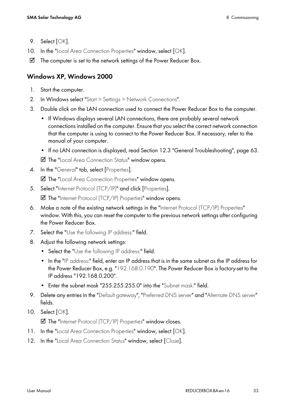 SMA POWER REDUCER BOX User Manual | Page 33 / 80