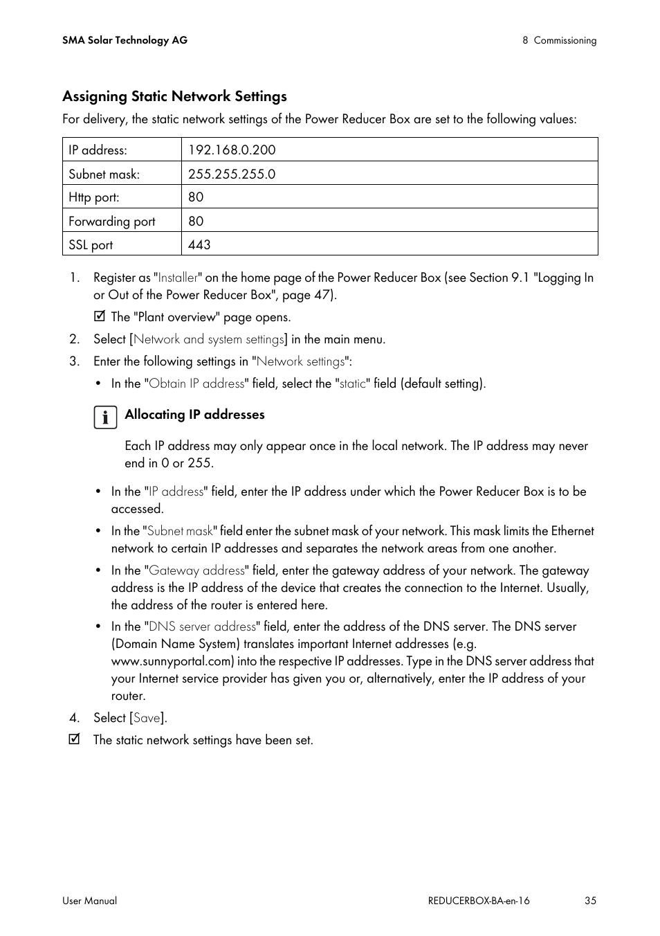 SMA POWER REDUCER BOX User Manual | Page 35 / 80