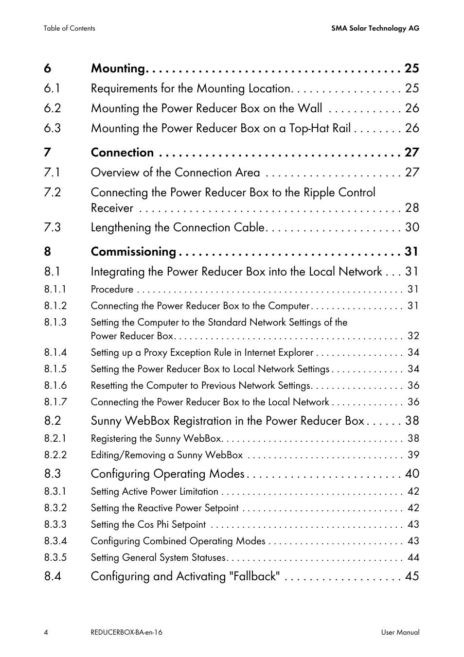 SMA POWER REDUCER BOX User Manual | Page 4 / 80