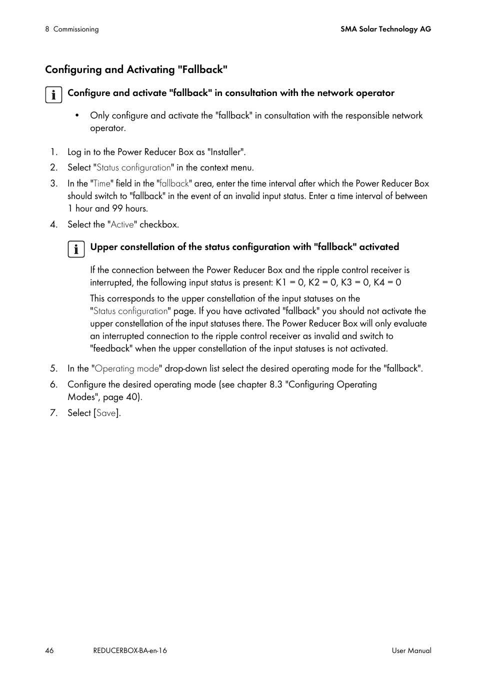 SMA POWER REDUCER BOX User Manual | Page 46 / 80