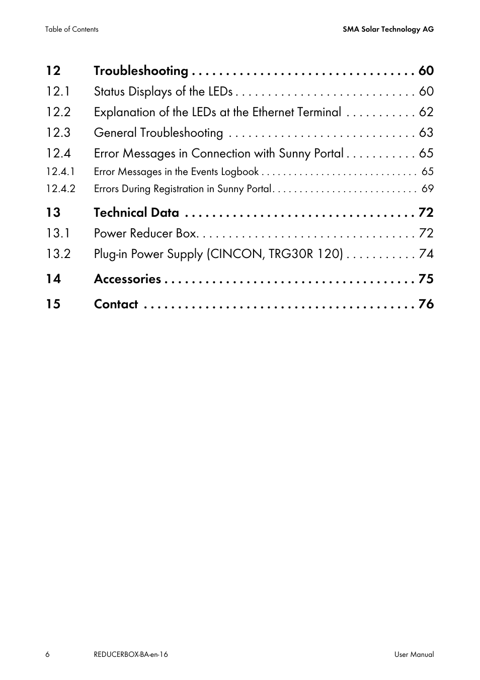 SMA POWER REDUCER BOX User Manual | Page 6 / 80