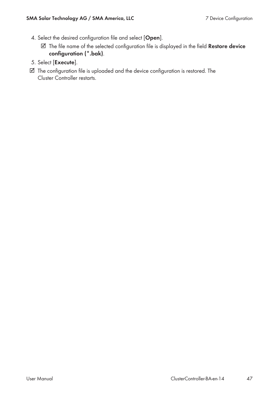 SMA CLUSTER CONTROLLER User Manual | Page 47 / 118