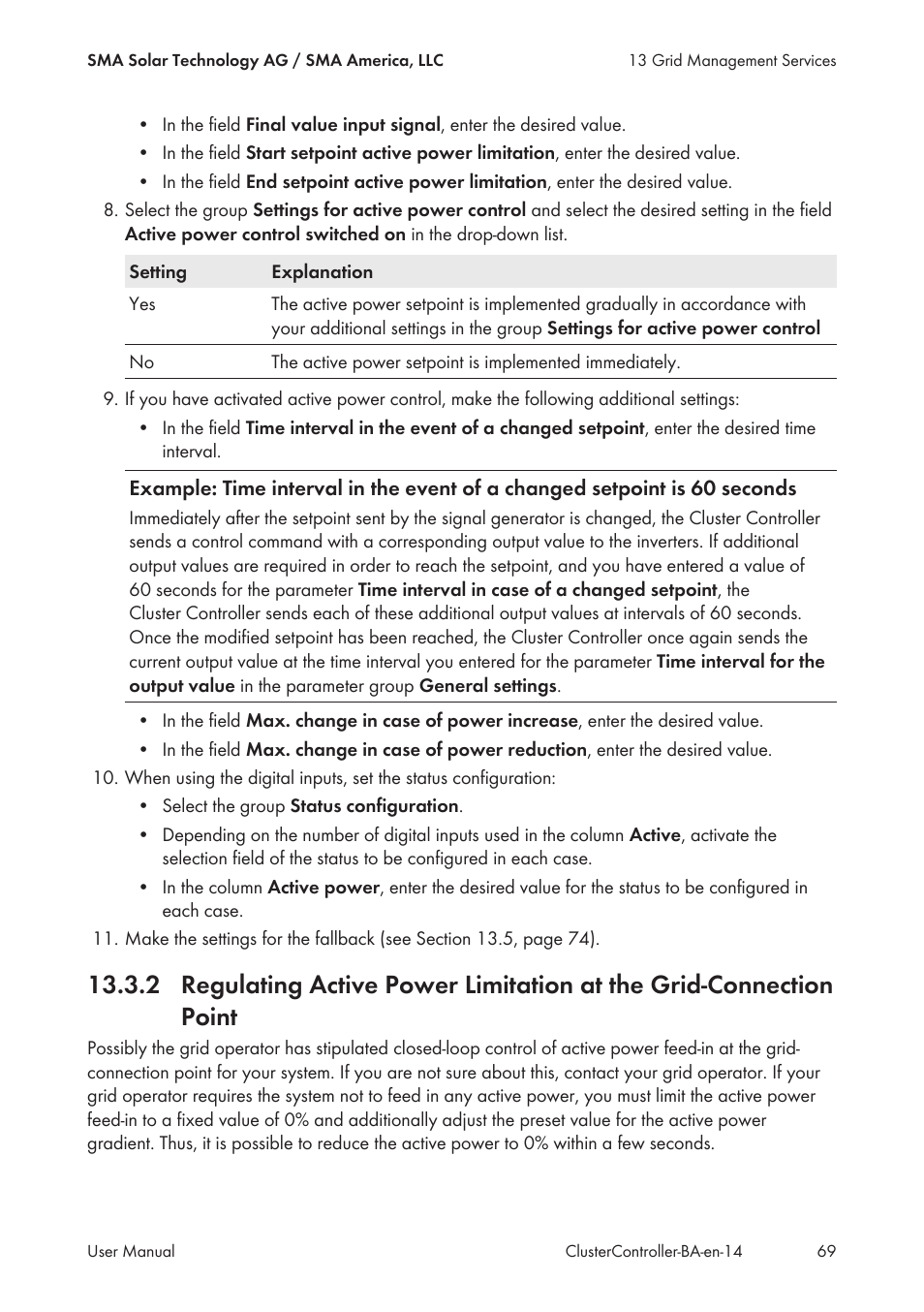 Point | SMA CLUSTER CONTROLLER User Manual | Page 69 / 118