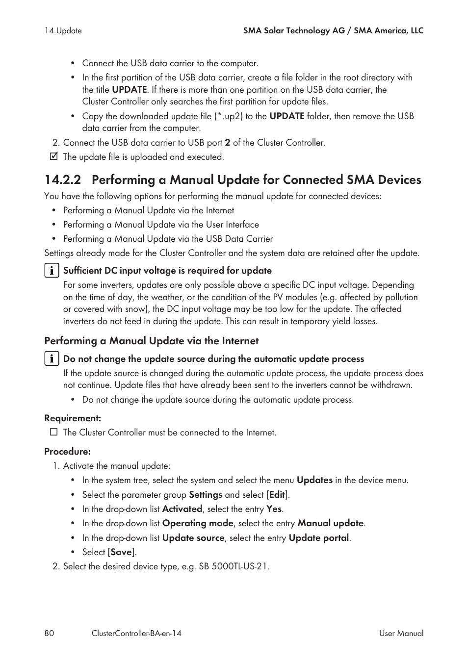 SMA CLUSTER CONTROLLER User Manual | Page 80 / 118