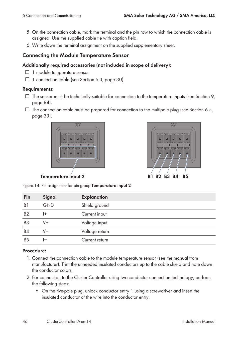 SMA CLUSTER CONTROLLER Installation User Manual | Page 46 / 92