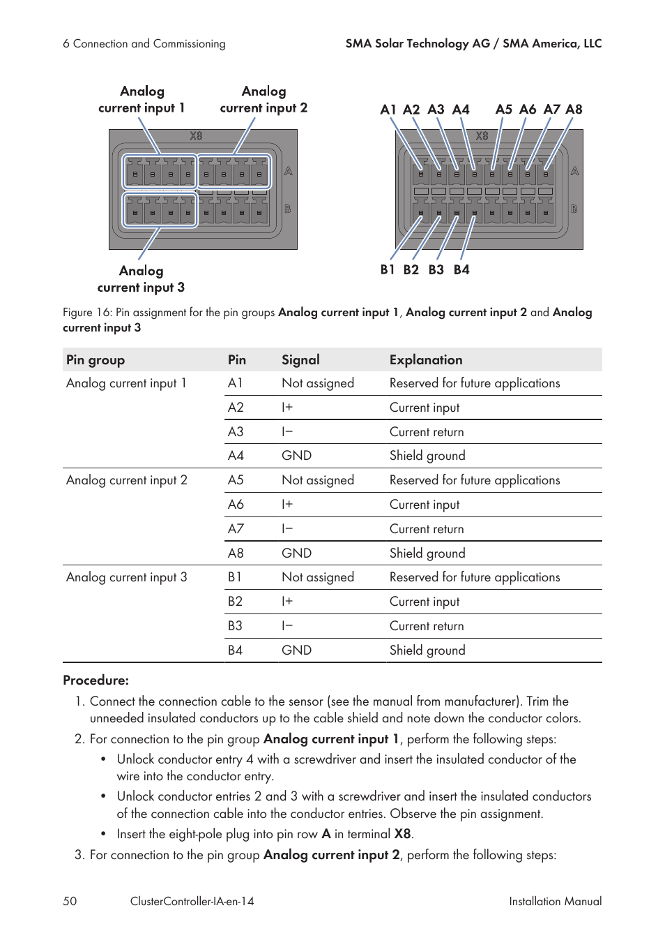 SMA CLUSTER CONTROLLER Installation User Manual | Page 50 / 92