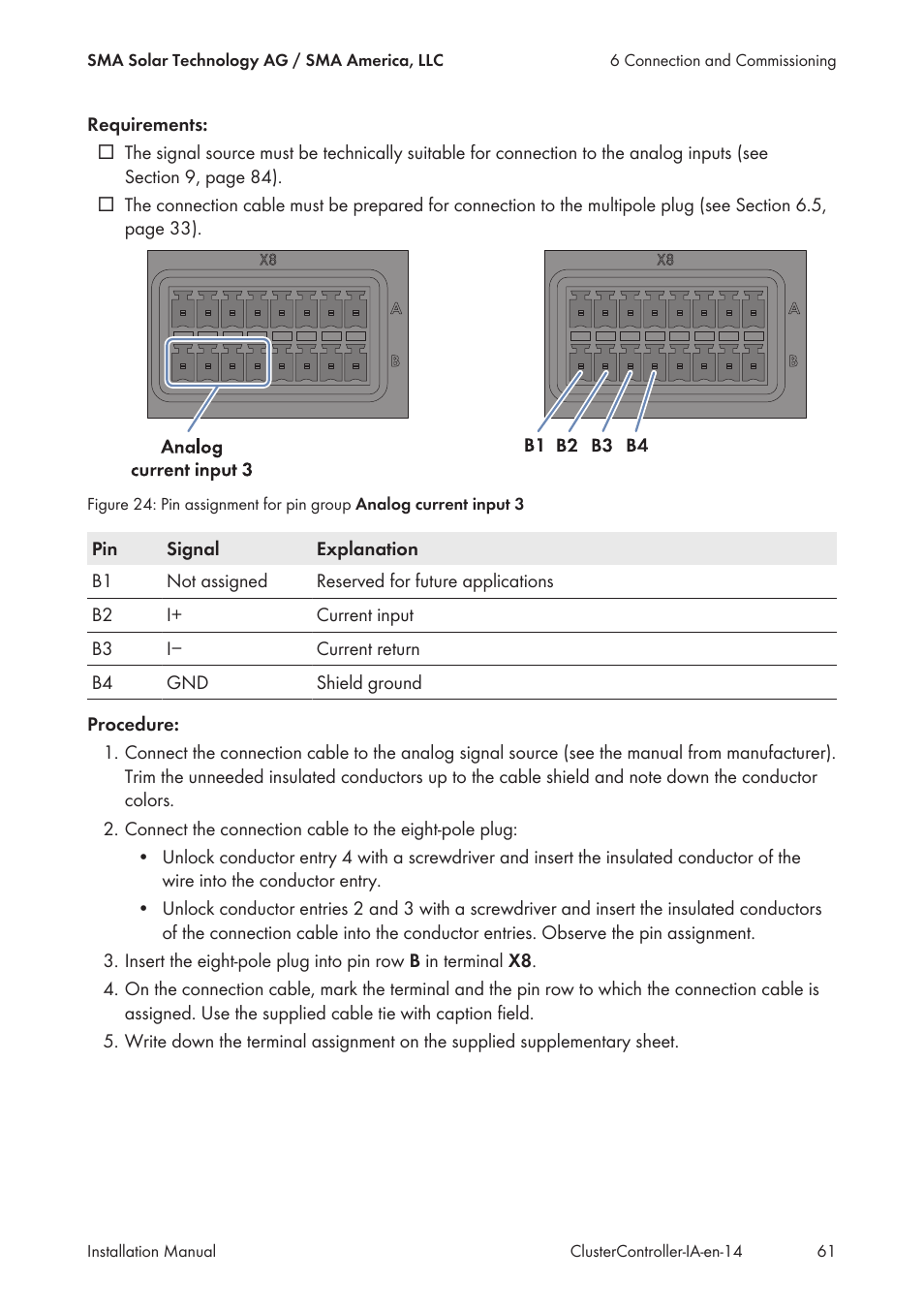 SMA CLUSTER CONTROLLER Installation User Manual | Page 61 / 92