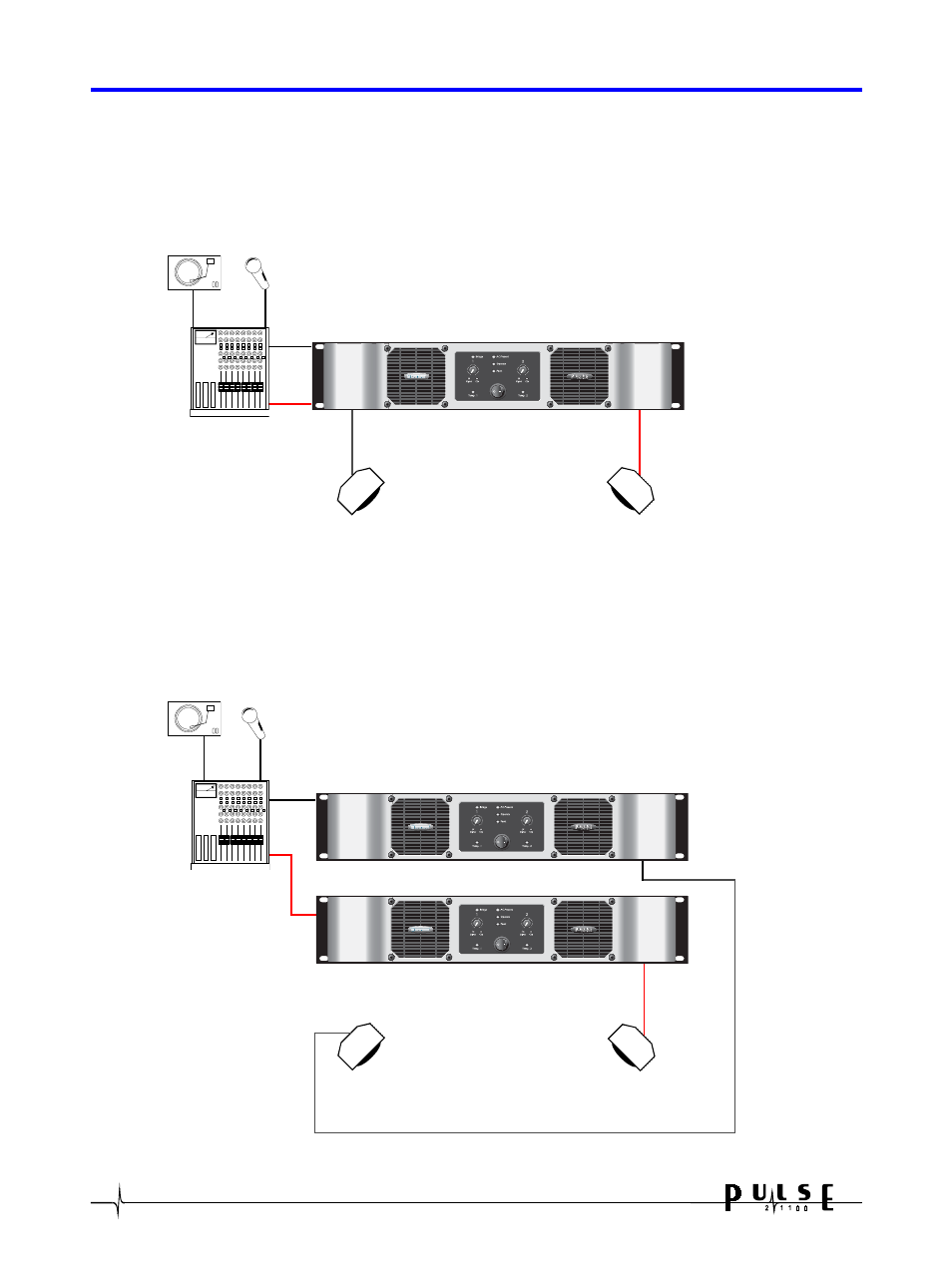 0 typical applications, A. two channel (stereo) operation, B. two amplifiers used in bridge mode | Crown Audio Pulse 21100 User Manual | Page 12 / 22