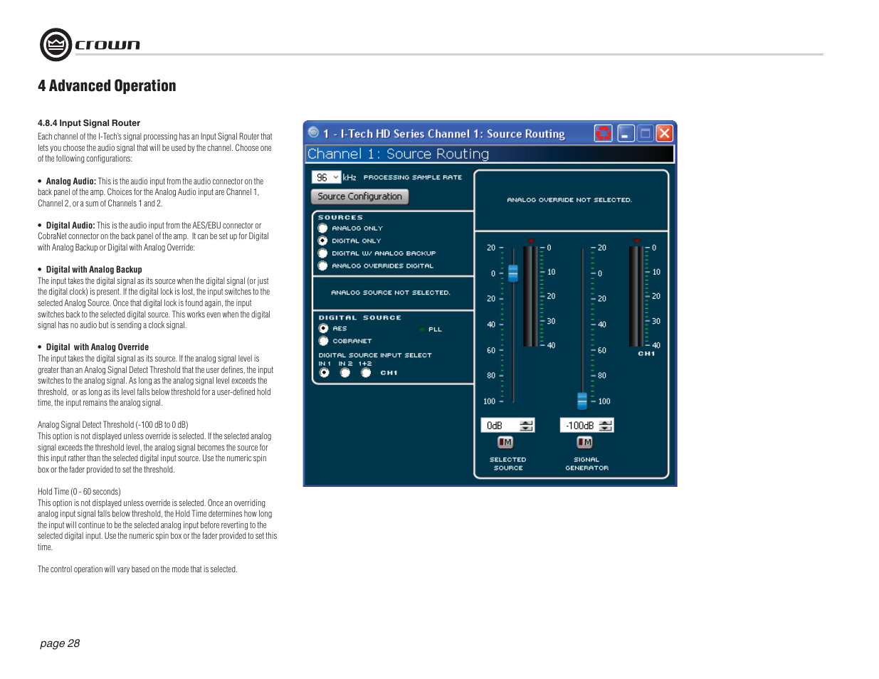 4 advanced operation | Crown Audio I-T12000 HD User Manual | Page 28 / 60